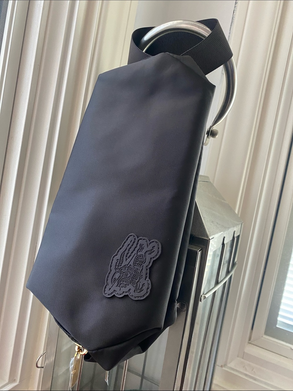 Burberry Black Men’s Belt Bag with Embossed Patch